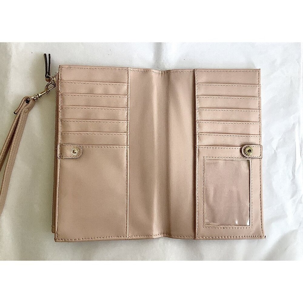 Nanette Lepore Women Pale Pink/Brown Leather Wristlet One Size - Picture 6 of 9